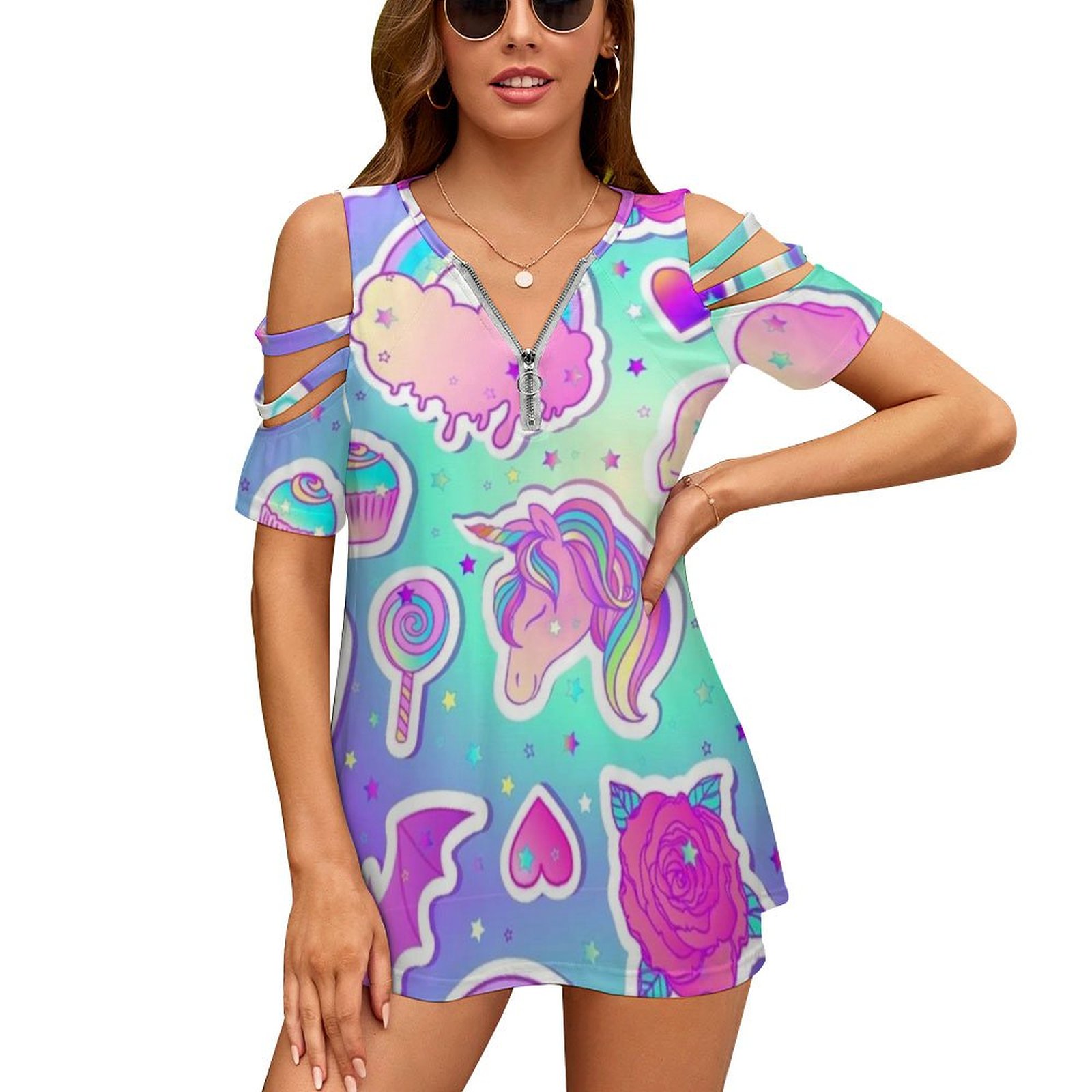 Women'S Accessories In The 90S - Rainbow Stickers Women's T-Shirt New Fashion