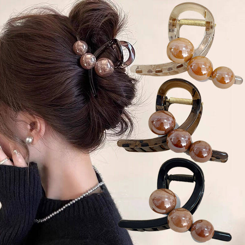 Pearl Hair Pin - Korean Pearl Cross Hair Claws Crabs