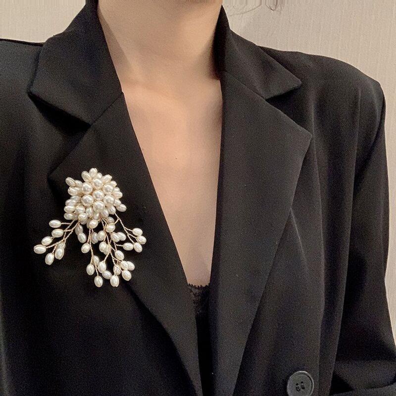 Women Accessories Bouquet - Vintage Elegant Pearl Flower Brooch Pin