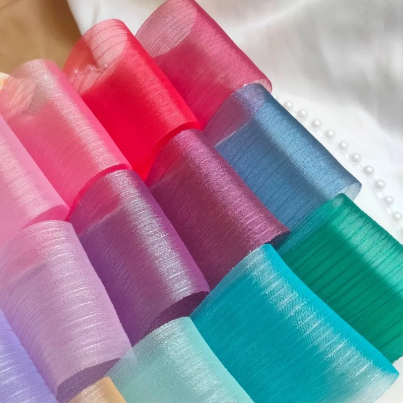Women Accessories Bouquet - 5M Pleated Chiffon Ribbon 6cm Wide