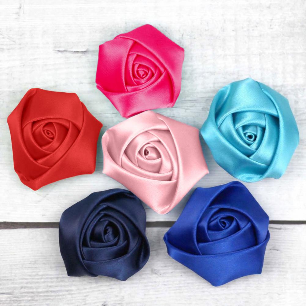 Women Accessories Bouquet - 6Pcs Corsage Handmade Satin Roses Wedding