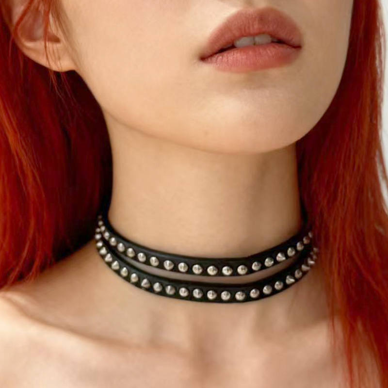Punk Jewelry Rivet Choker Leat - Women'S Accessories In The 90S review and price
