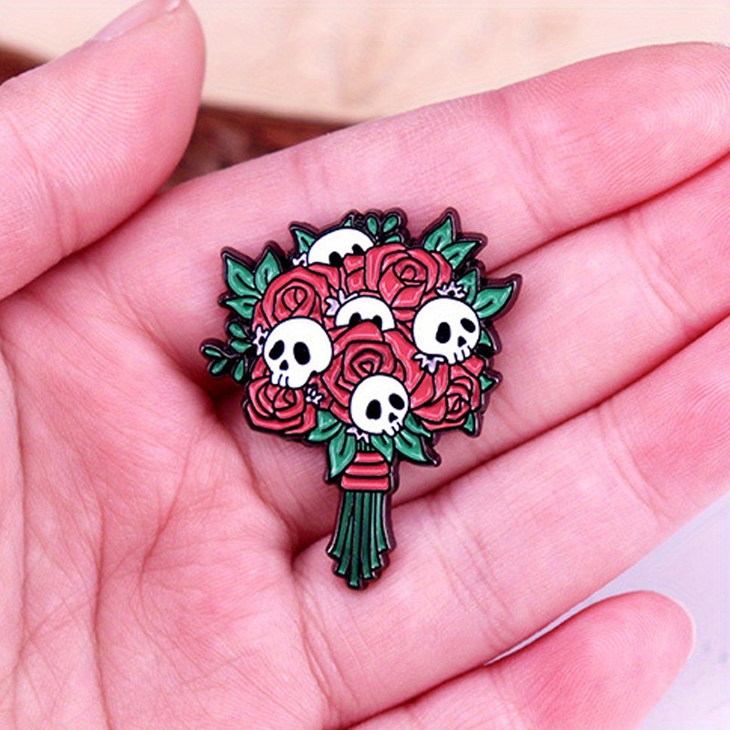 Flower Bouquet Skull Enamel Br - Women Accessories Bouquet review and price