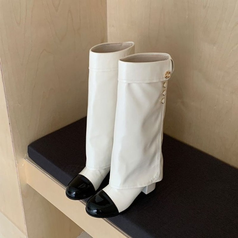 Elegant Black White Spliced Kn - Women'S Ankle Accessories review and price