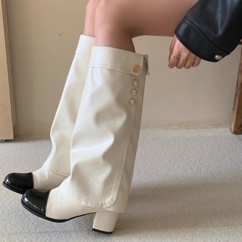 Elegant Black White Spliced Kn - Women'S Ankle Accessories review and price