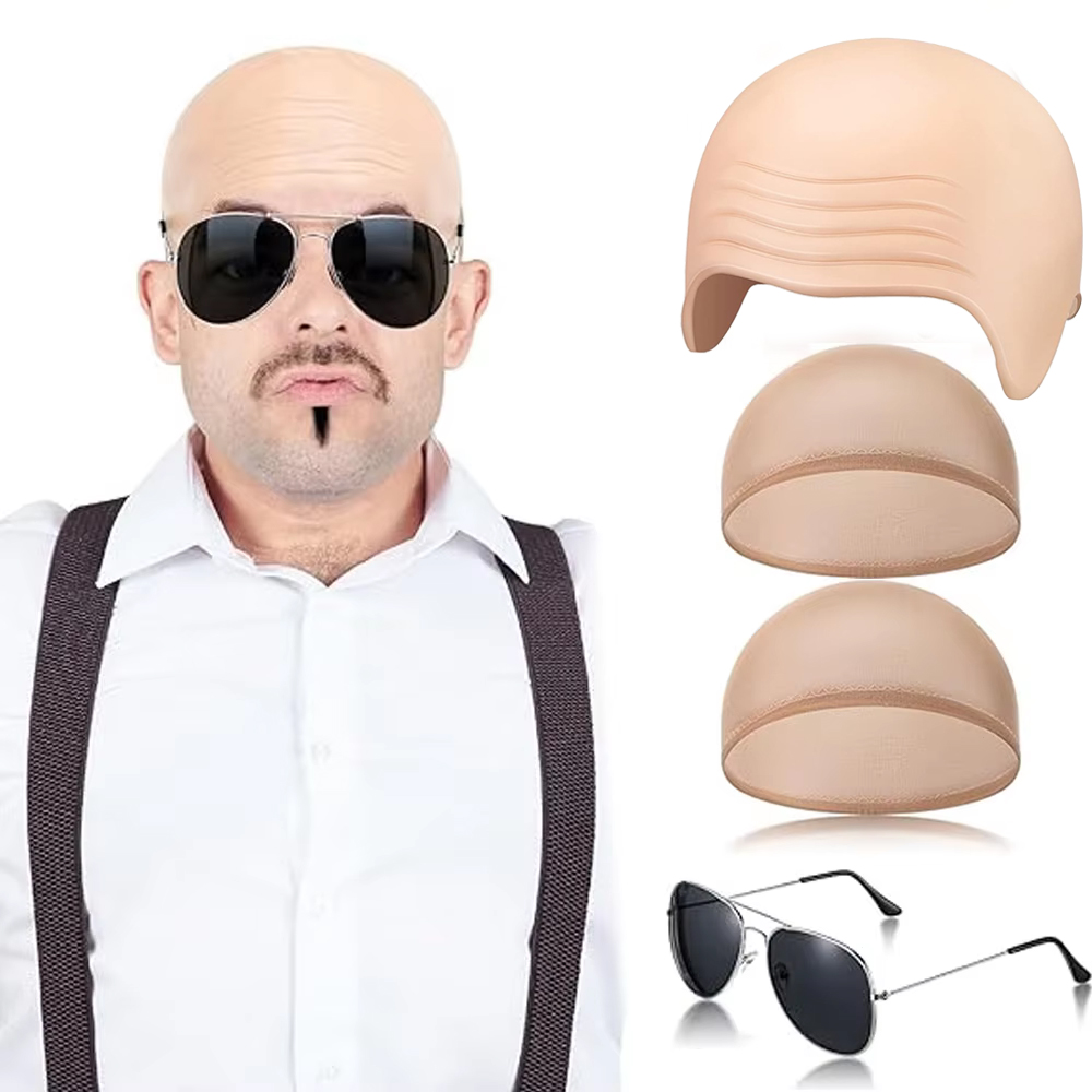 4 Pcs Bald Caps Set Makeup Bal - Women Accessories Combo review and price