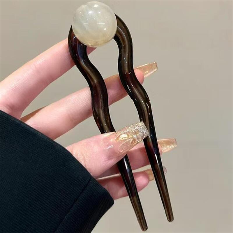 Fashion Colored Pearl U-Shaped - Pearl Hair Pin review and price