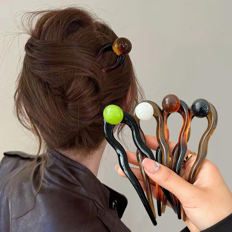 Fashion Colored Pearl U-Shaped - Pearl Hair Pin review and price