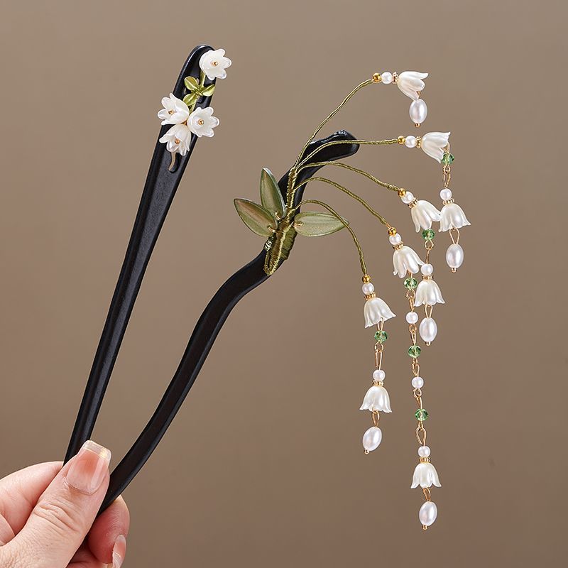 Wooden Flower Hairpin Vintage  - Pearl Hair Pin review and price