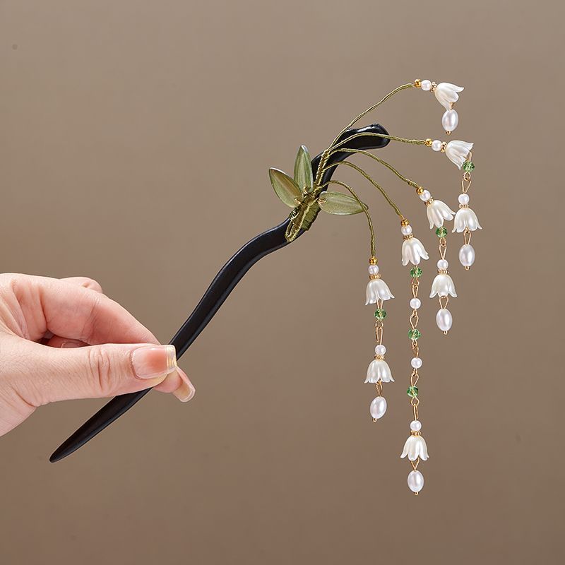 Wooden Flower Hairpin Vintage  - Pearl Hair Pin review and price