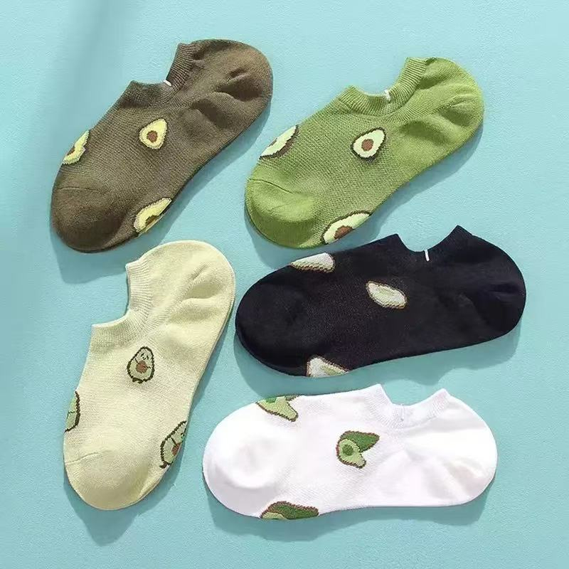 5 Pairs Cartoon Avocado Crew A - Women'S Ankle Accessories review and price