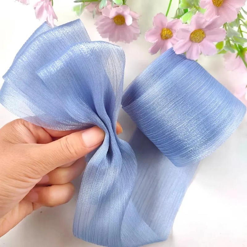 5M Pleated Chiffon Ribbon 6cm  - Women Accessories Bouquet review and price