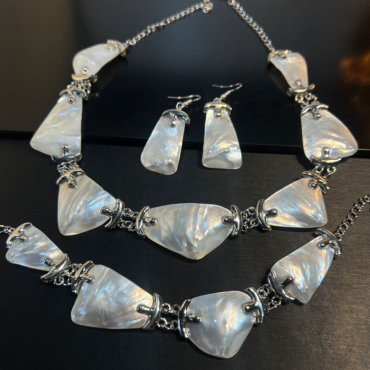 Set Jewelry Abalone white blac - Women Jewelry Accessories For Black Dress review and price