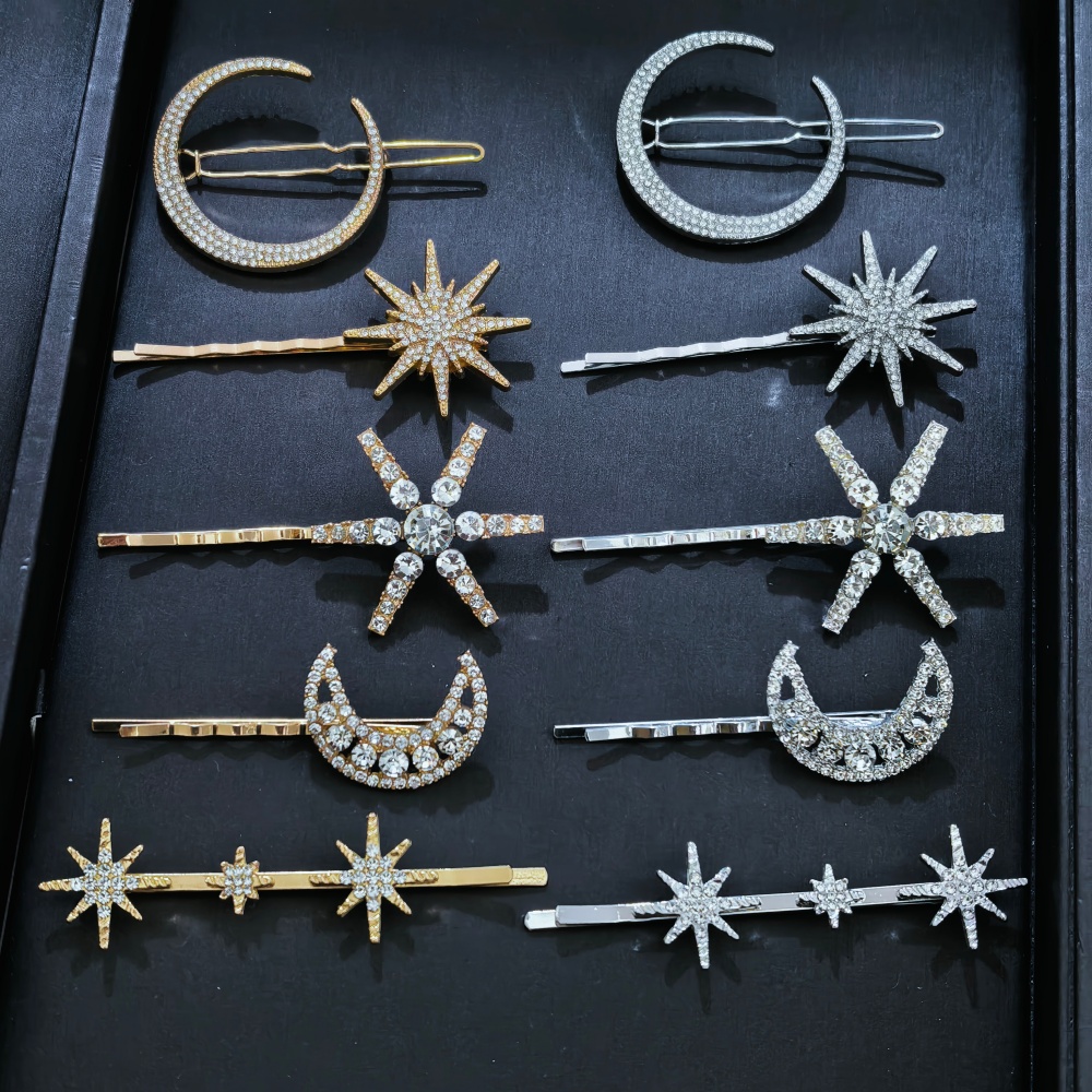 3/4 pcs set Crystal Star Hairp - Women Accessories Wholesale review and price