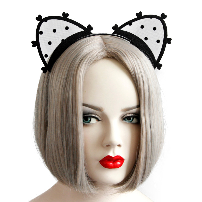Black Lace Cat Ears Heart Pret - Women Jewelry Accessories For Black Dress review and price
